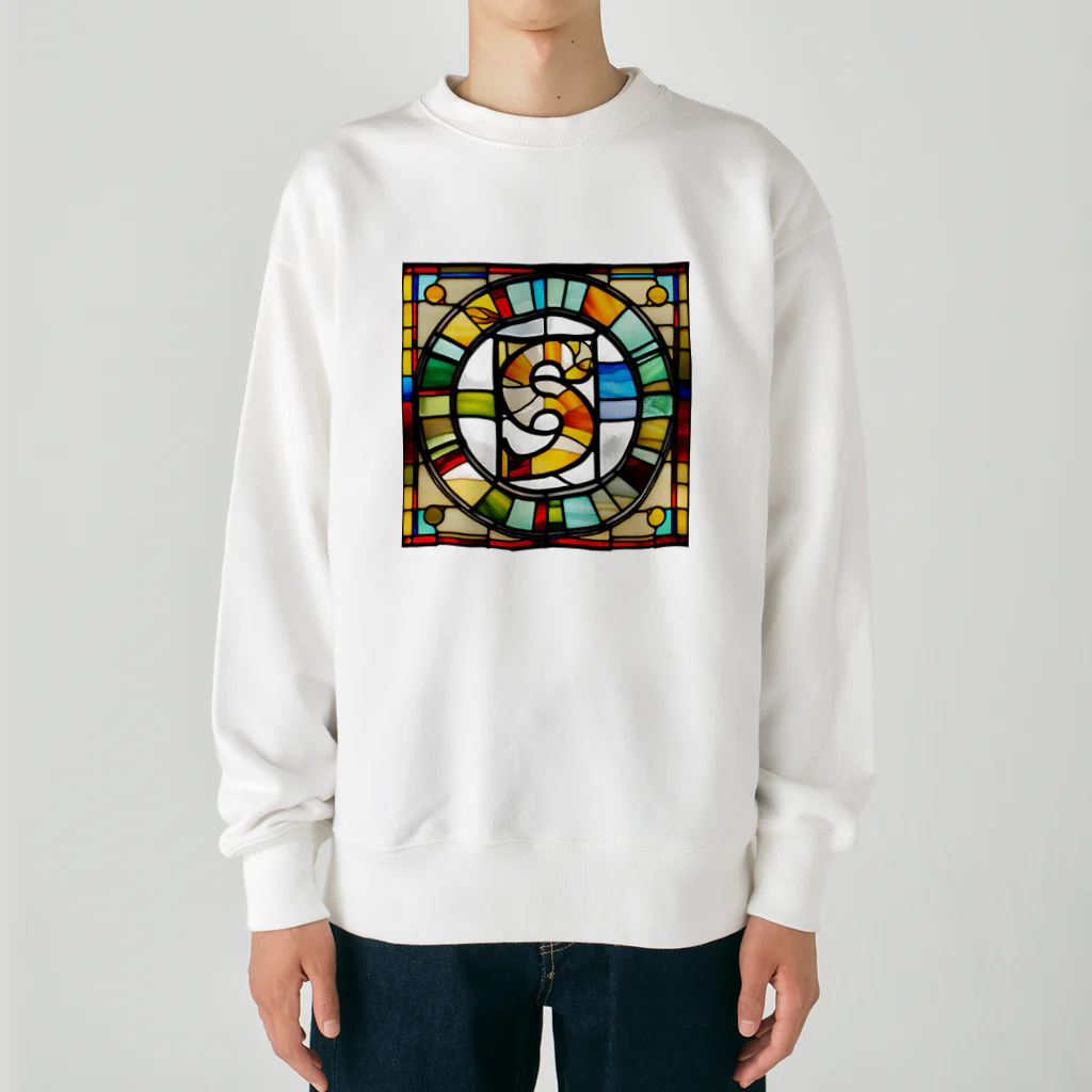 alphabet stained glassのstained glass S Heavyweight Crew Neck Sweatshirt