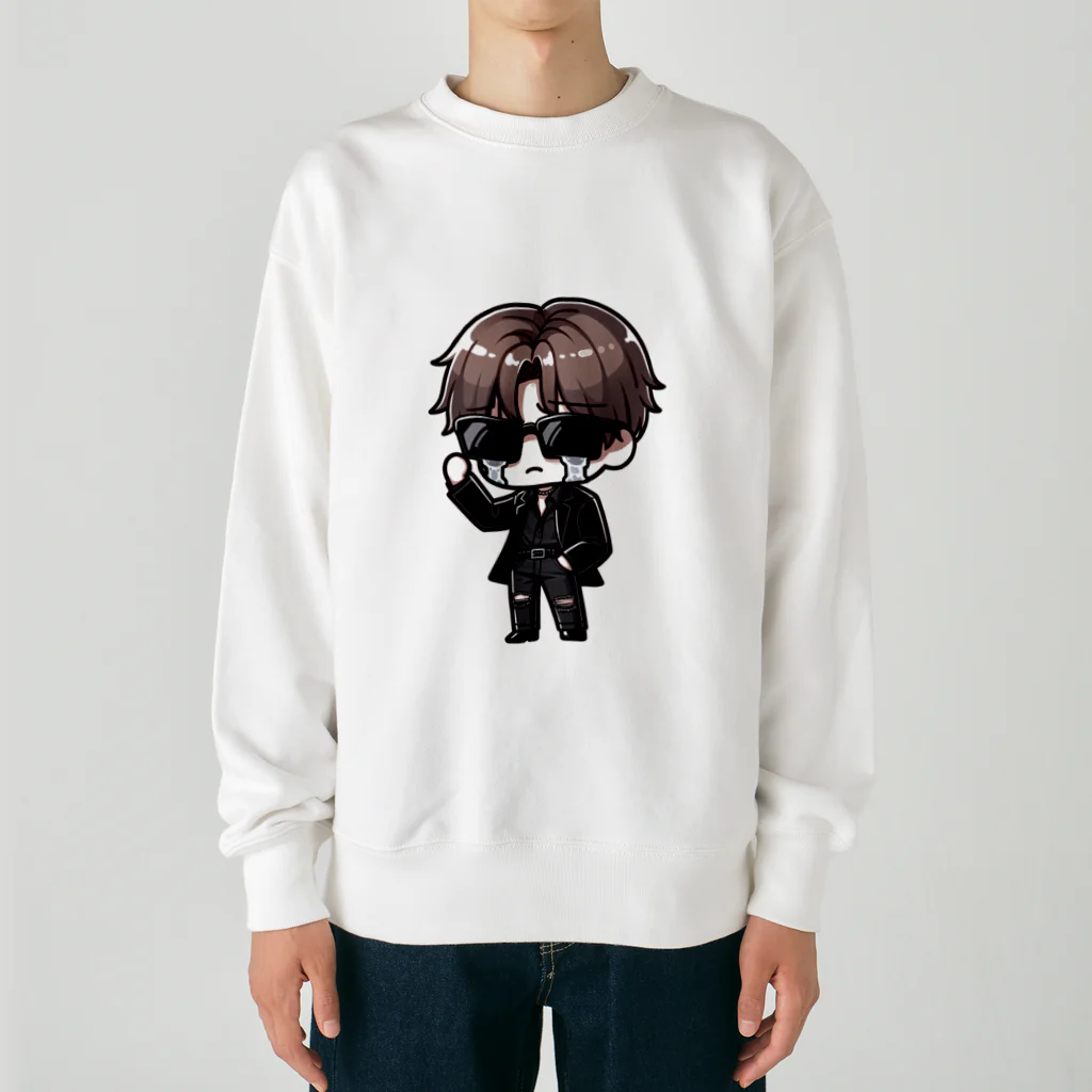 Taki_Workの泣き男くん Heavyweight Crew Neck Sweatshirt