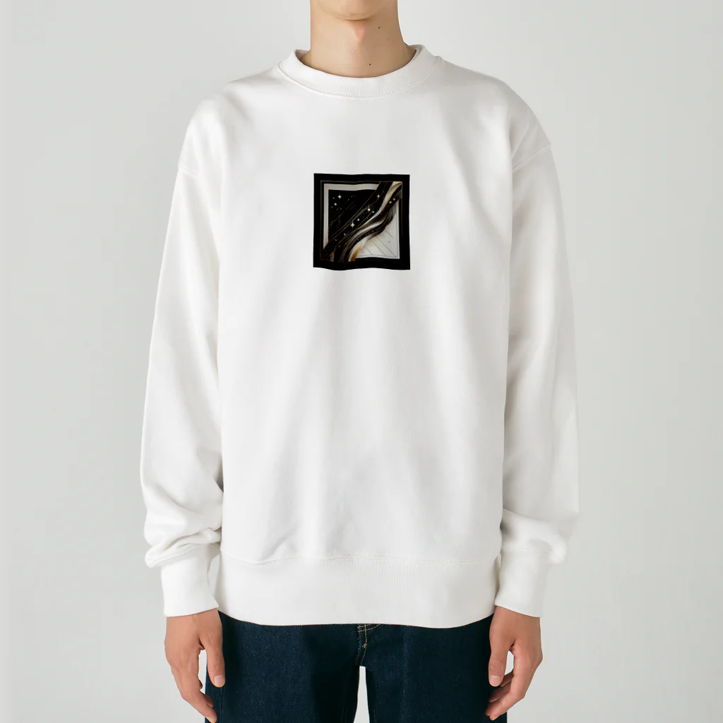 Black_White_Goldの流れ星 Heavyweight Crew Neck Sweatshirt