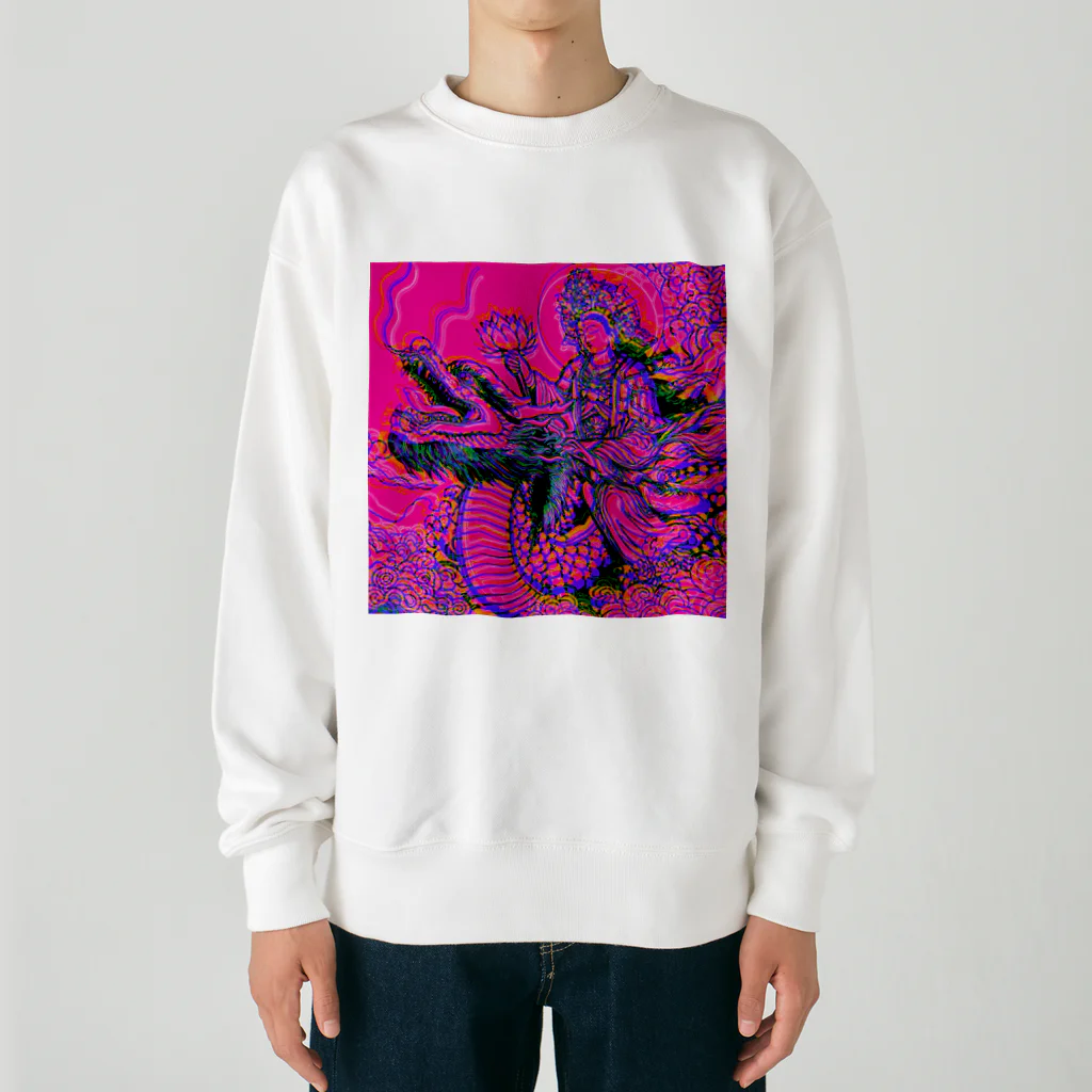 moon_takuanの観世音菩薩と龍2「Kanzeon Bodhisattva and dragon2」 Heavyweight Crew Neck Sweatshirt