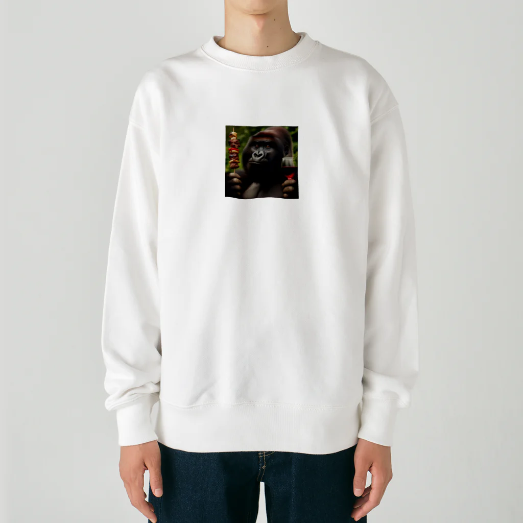 saijo79のゴリラの焼き肉 Heavyweight Crew Neck Sweatshirt