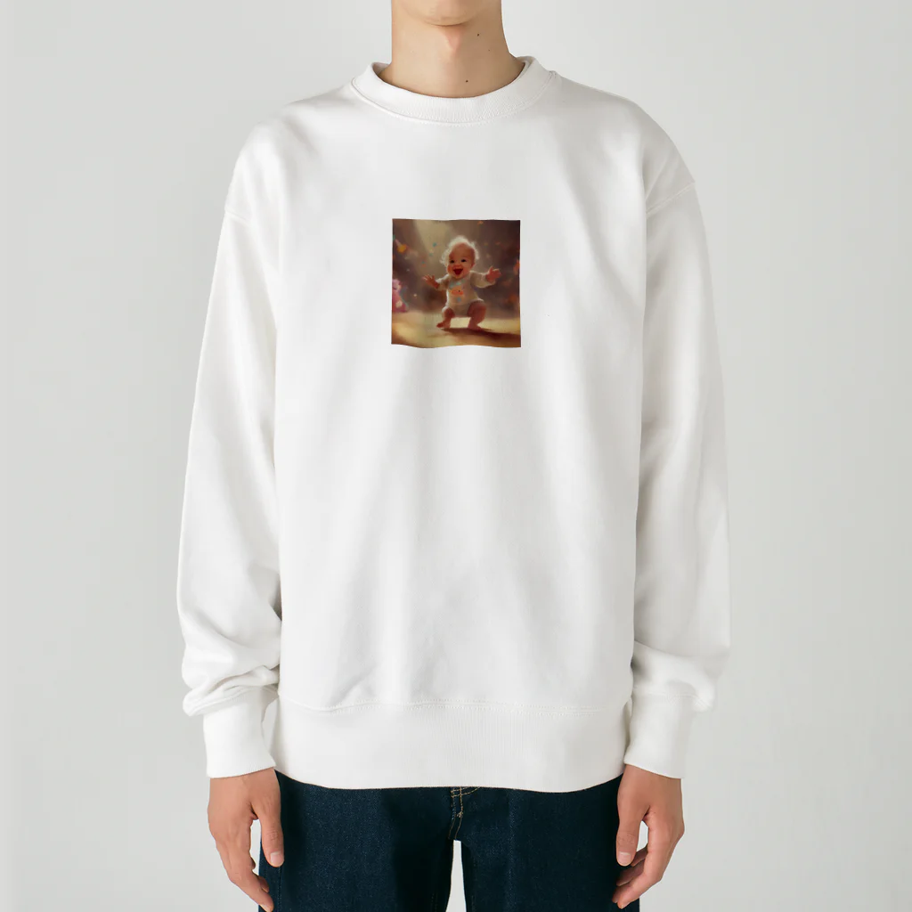 FIRE_Babyのダンスをしている人間の赤ちゃん Heavyweight Crew Neck Sweatshirt