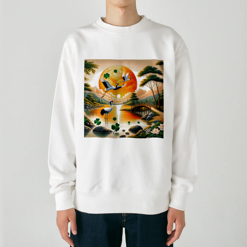 すずらん24の幸せを呼ぶ鶴 Heavyweight Crew Neck Sweatshirt