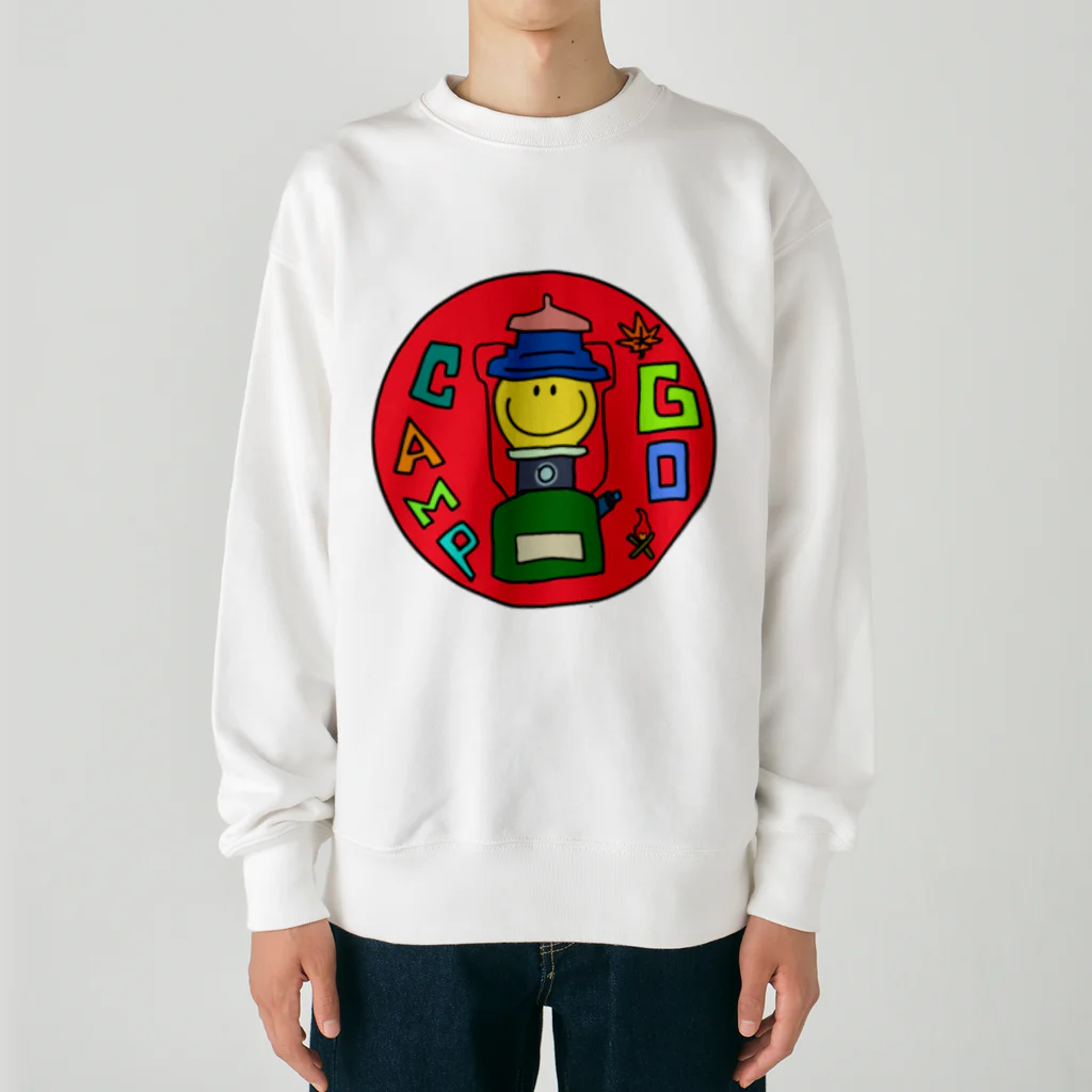 aloha_world_in_circleのGo CAMP Red Heavyweight Crew Neck Sweatshirt