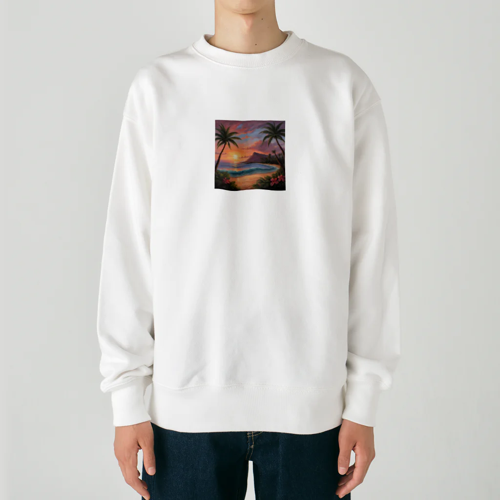 ロマンティックのハワイの夕陽 Heavyweight Crew Neck Sweatshirt