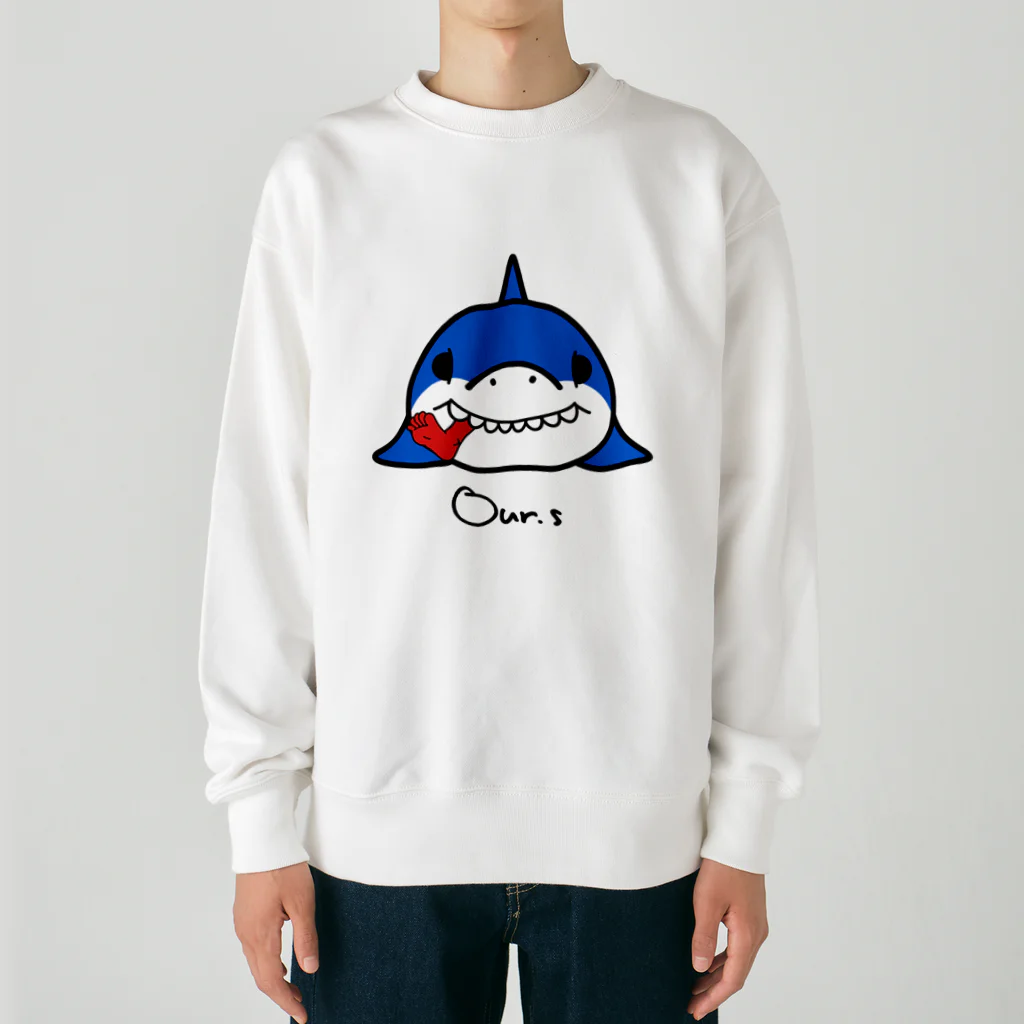 Our.s SUZURI店のヤミーヤミーシャーク Heavyweight Crew Neck Sweatshirt