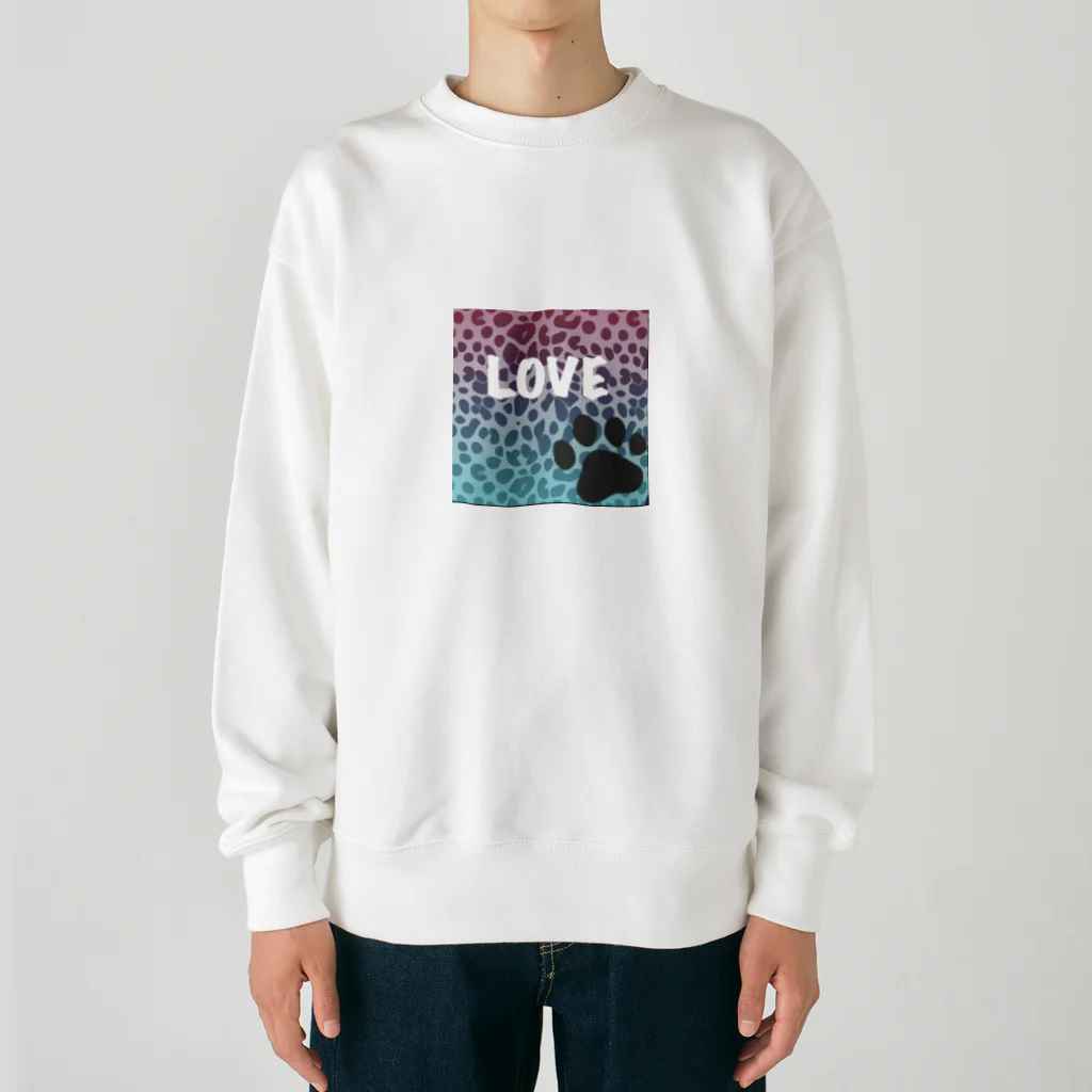 Porte de  bonheur  〜幸せの扉〜の豹柄LOVE🐾シリーズ Heavyweight Crew Neck Sweatshirt