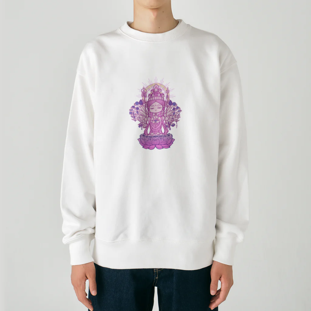 Hotoke Mandalaのおまもり千手観音 Heavyweight Crew Neck Sweatshirt