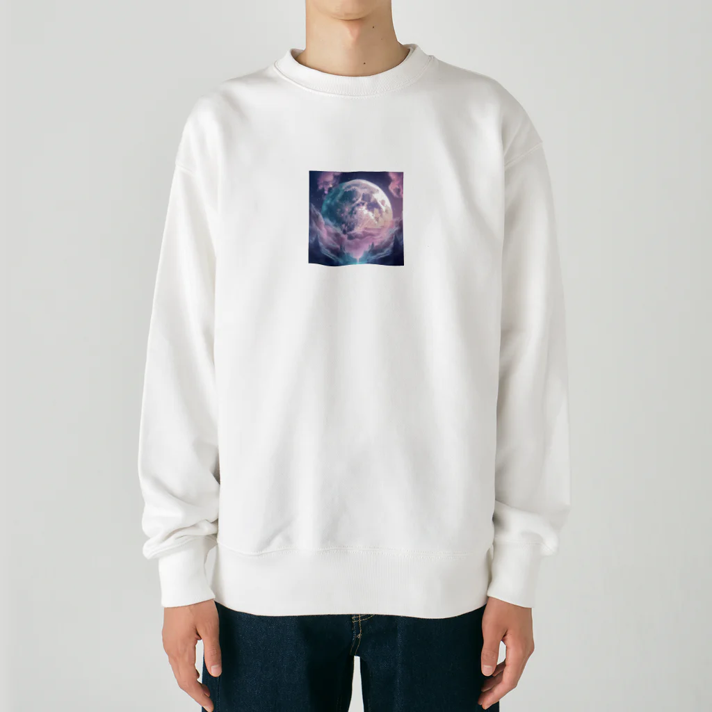 ツキノシタ/ tukinoshitaの夜の満月　輝き Heavyweight Crew Neck Sweatshirt