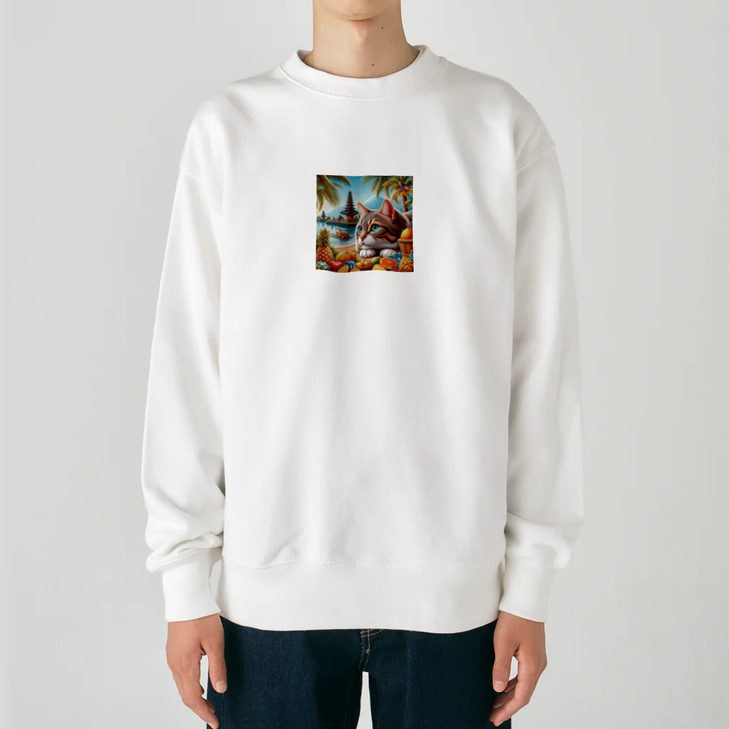 jkmurataの旅大好きなカッコいいねこがバリ島でのんびり Heavyweight Crew Neck Sweatshirt