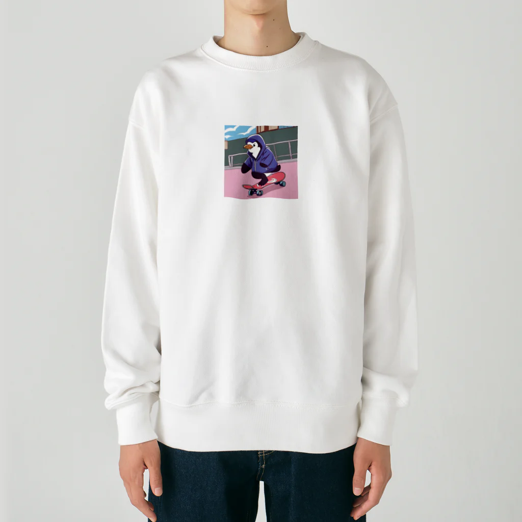 tak12_12のスケーターペンギン君 Heavyweight Crew Neck Sweatshirt