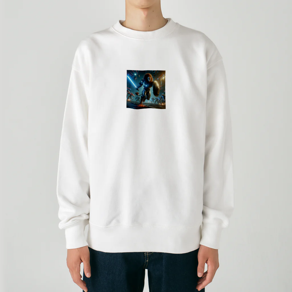 kumama07の出陣ライオンロボ Heavyweight Crew Neck Sweatshirt