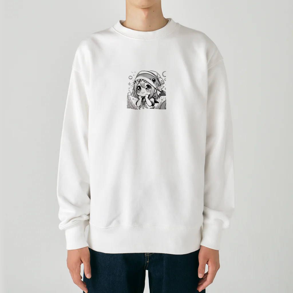 kazyan88のサメJKちゃん Heavyweight Crew Neck Sweatshirt