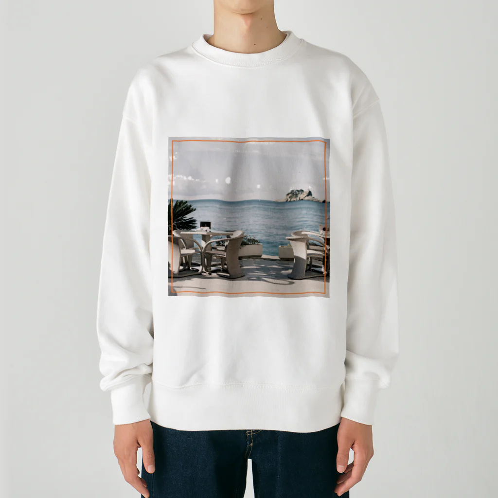 Apricot_taruの海辺のカフェ Heavyweight Crew Neck Sweatshirt