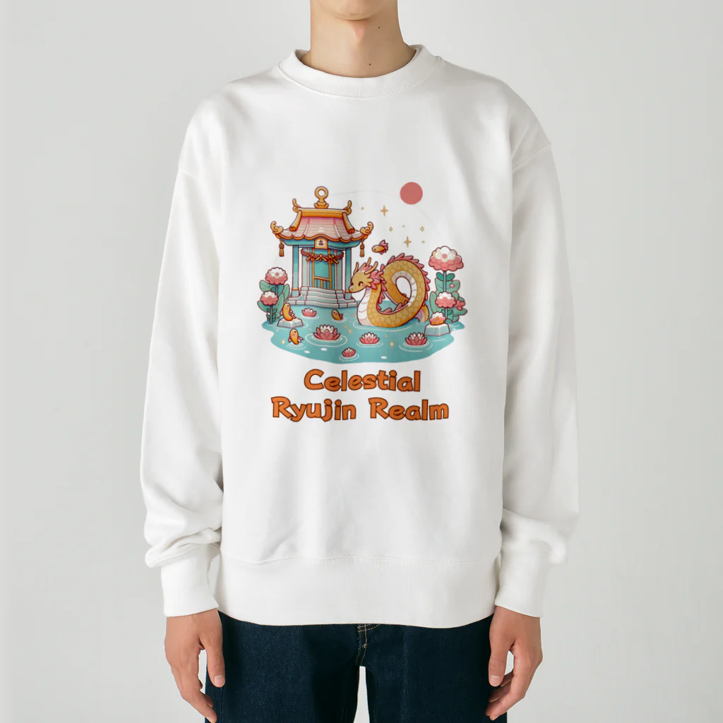 大江戸花火祭りのCelestial Ryujin Realm～天上の龍神領域5 Heavyweight Crew Neck Sweatshirt