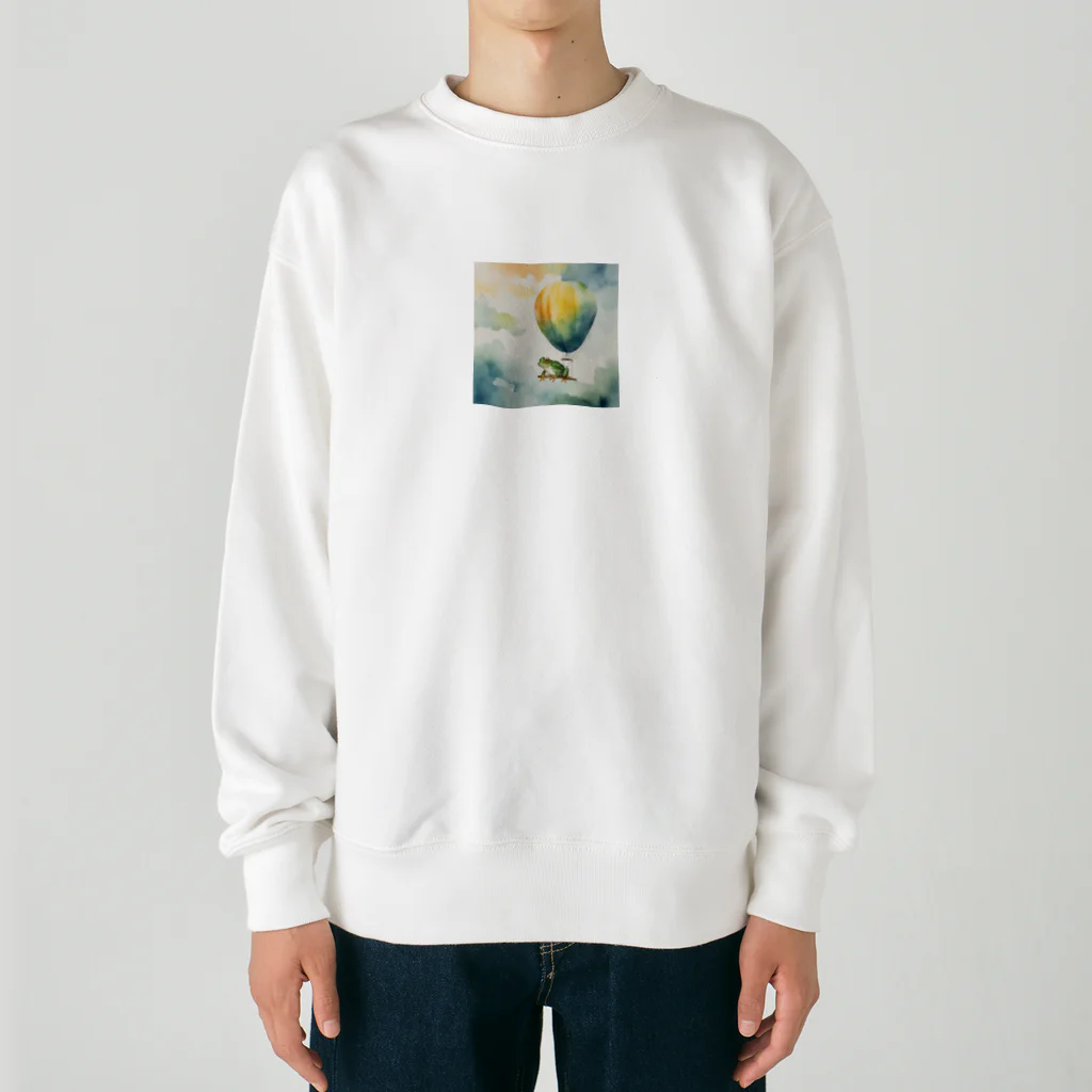 Oimo_shanの旅するカエルさん Heavyweight Crew Neck Sweatshirt