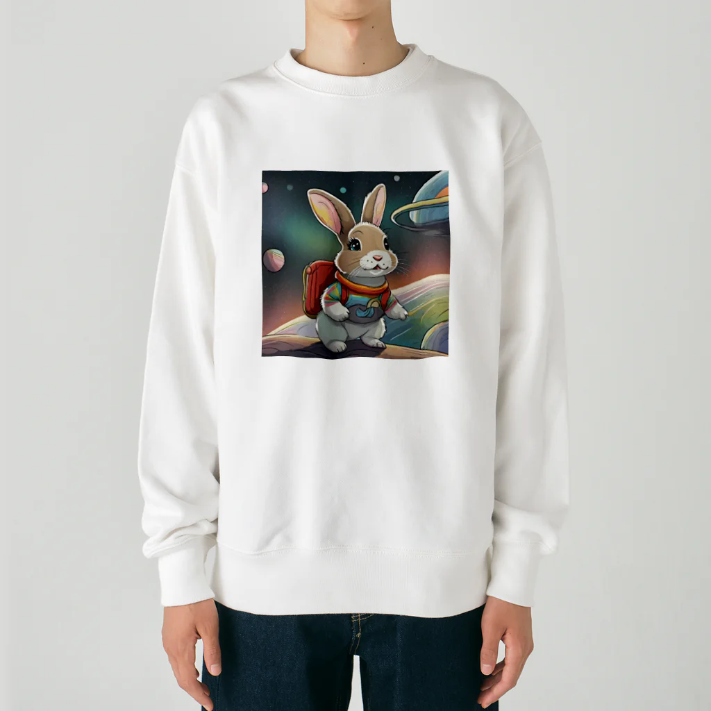 うさぎやの宇宙を旅するうさぎ2 Heavyweight Crew Neck Sweatshirt