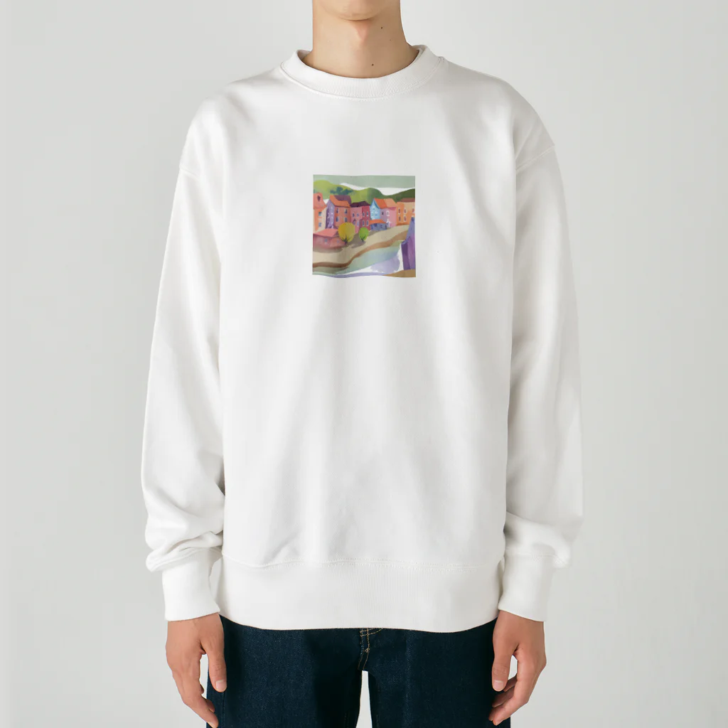 decnaの川沿いの街並み Heavyweight Crew Neck Sweatshirt