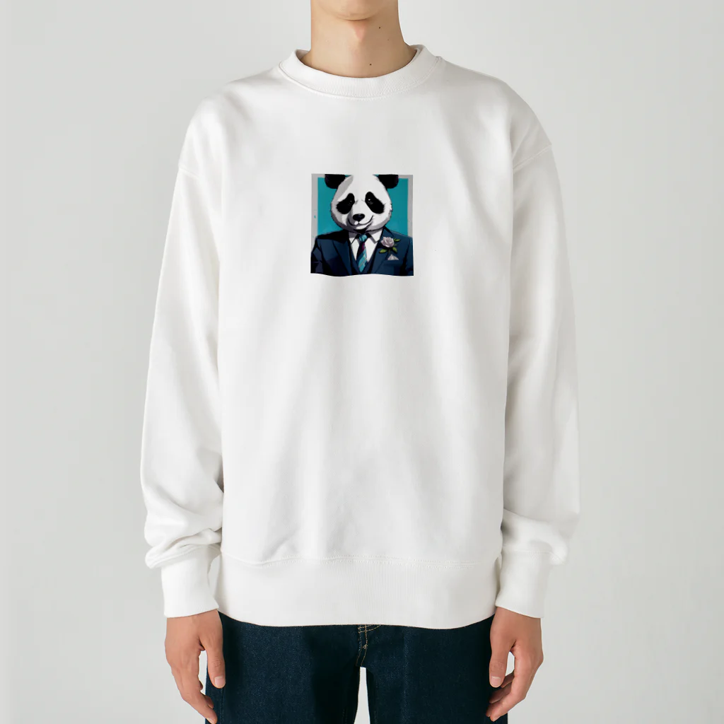 crazypanda2のビジネスパンダ Heavyweight Crew Neck Sweatshirt