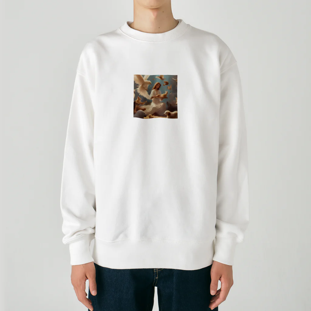 stonefishのペットと遊ぶ天使 Heavyweight Crew Neck Sweatshirt