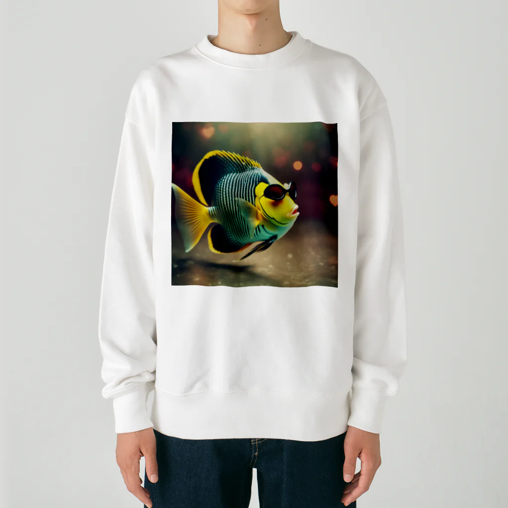 ゆるひつじのパリピ熱帯魚くん Heavyweight Crew Neck Sweatshirt