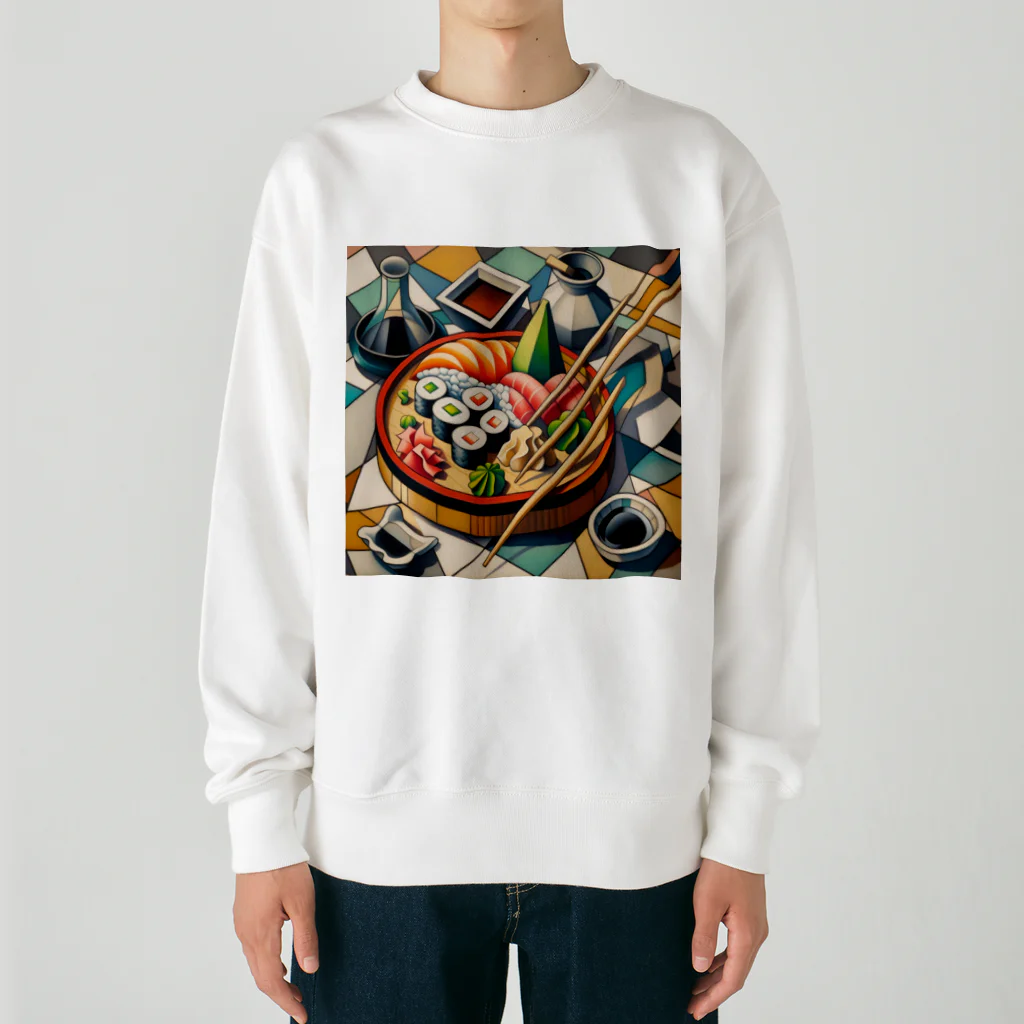 happiness_shopの江戸前の寿司をピカソ風にアレンジ Heavyweight Crew Neck Sweatshirt