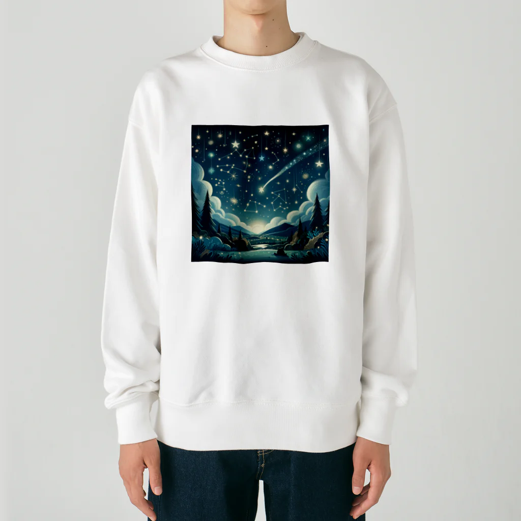 ほっこり絵音舎のほしのおともだち Heavyweight Crew Neck Sweatshirt