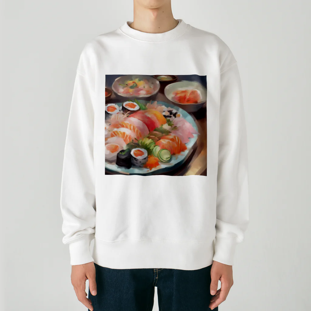 happiness_shopの美しい寿司の絵画 Heavyweight Crew Neck Sweatshirt