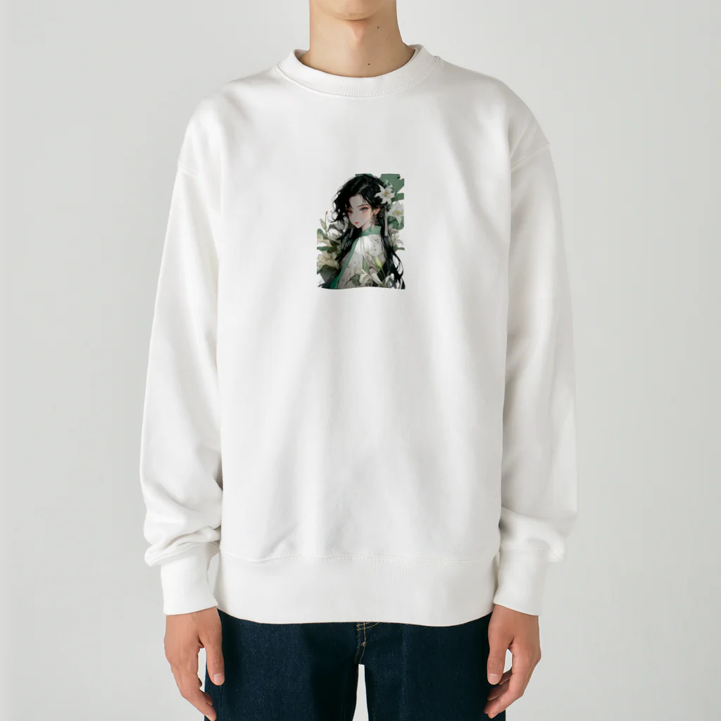 AQUAMETAVERSEの百合に囲まれた、娘　なでしこ1478 Heavyweight Crew Neck Sweatshirt