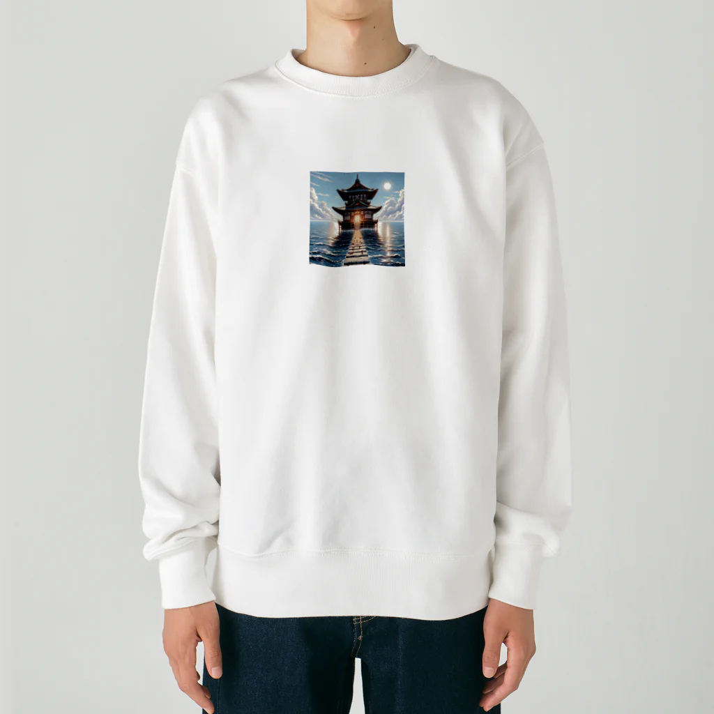 Irregular is beautifulのSanctuary of the Sea: Pathway to Serenity Heavyweight Crew Neck Sweatshirt