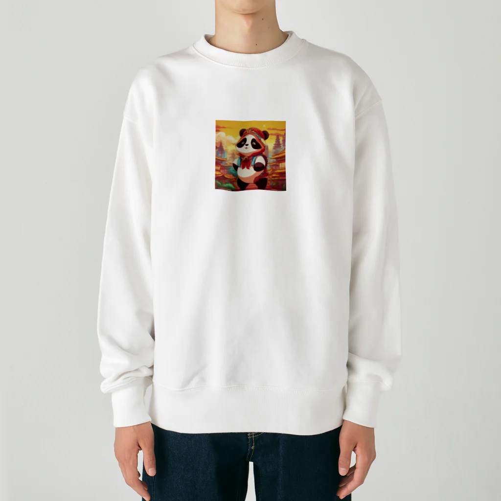 crazypanda2の冒険パンダ Heavyweight Crew Neck Sweatshirt