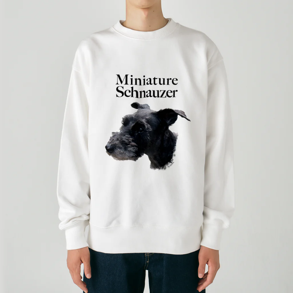 ayupachiのVintage Style M.Schnauzer Heavyweight Crew Neck Sweatshirt