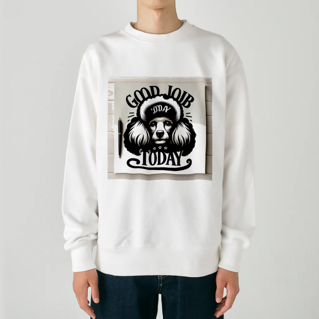 keikei5の上品な表情のプードル Heavyweight Crew Neck Sweatshirt