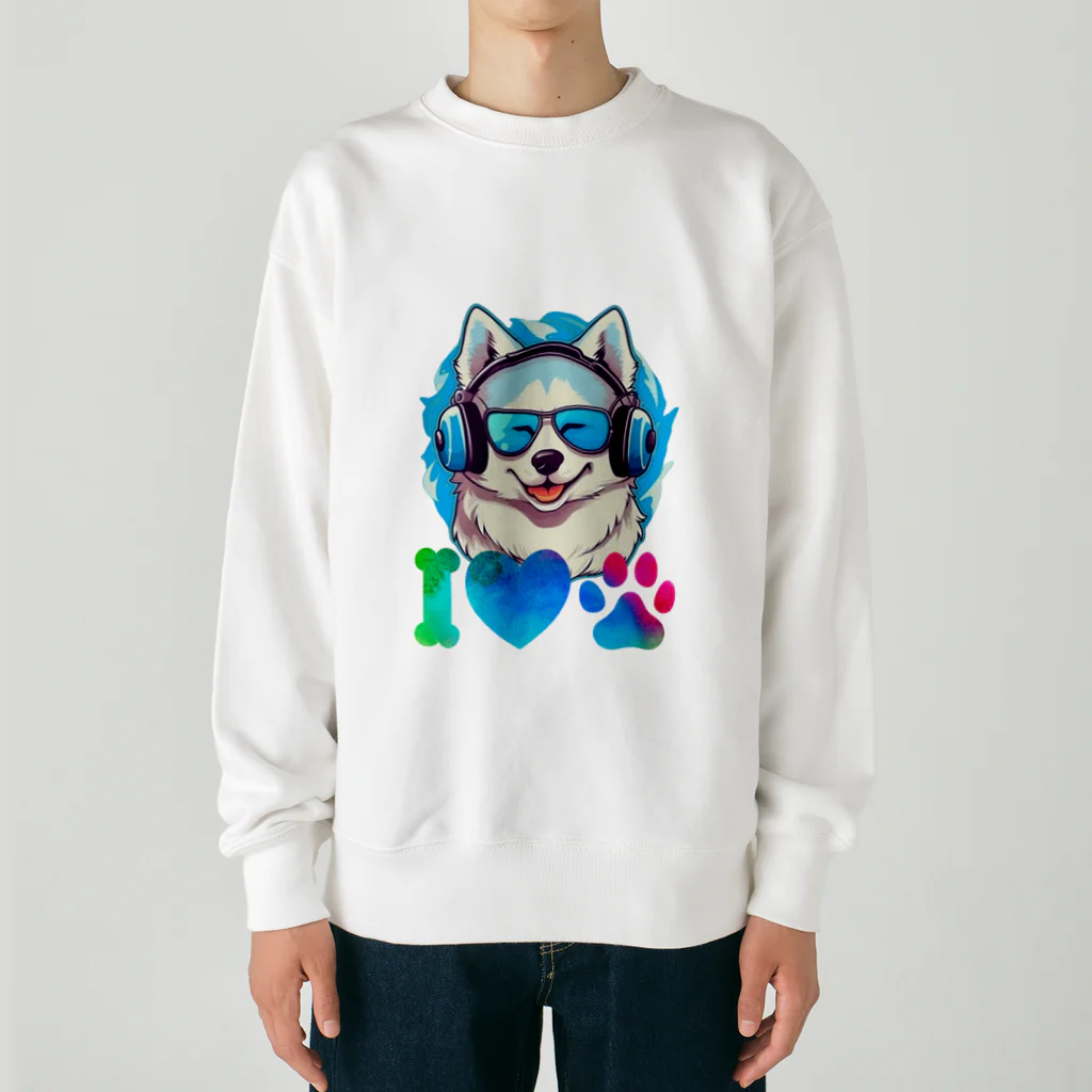 dogsdream8246のハスキースマイル Heavyweight Crew Neck Sweatshirt