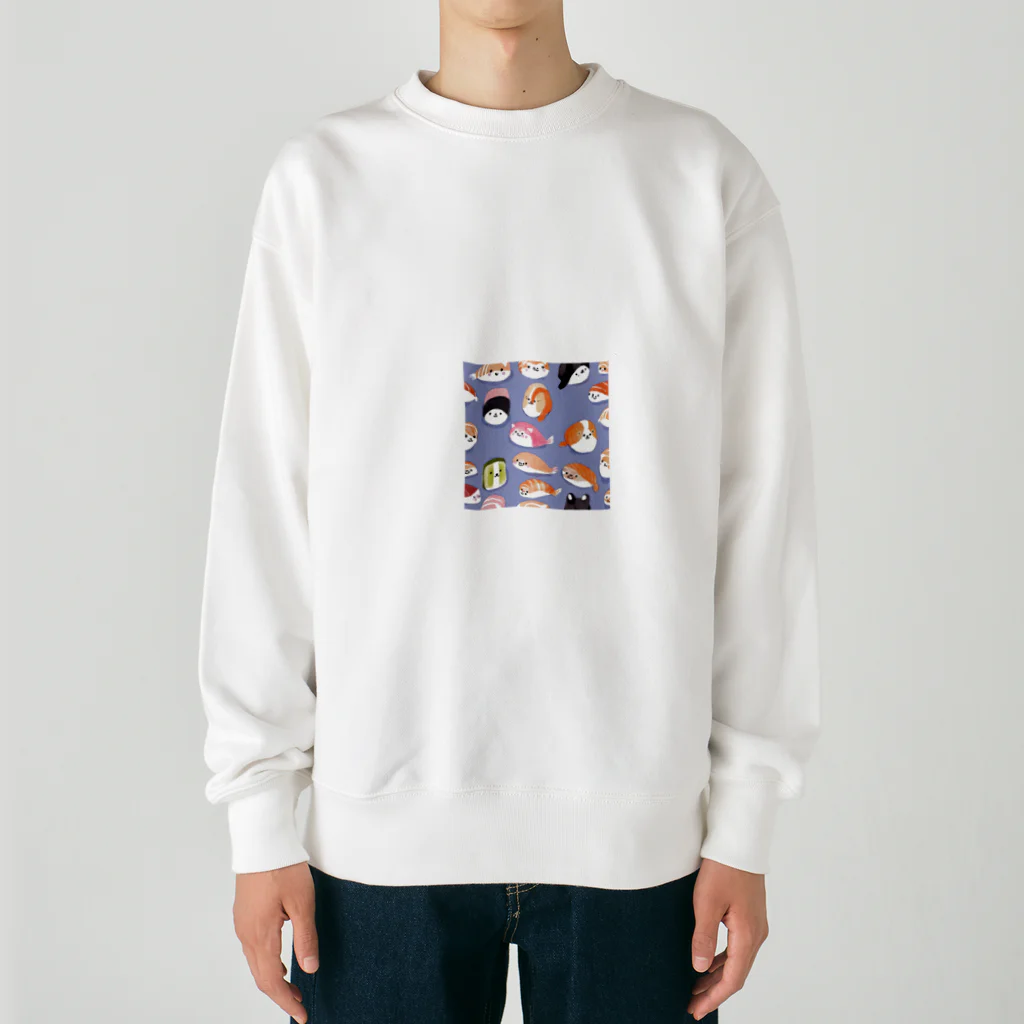 りほまるの店のあにまる寿司 Heavyweight Crew Neck Sweatshirt