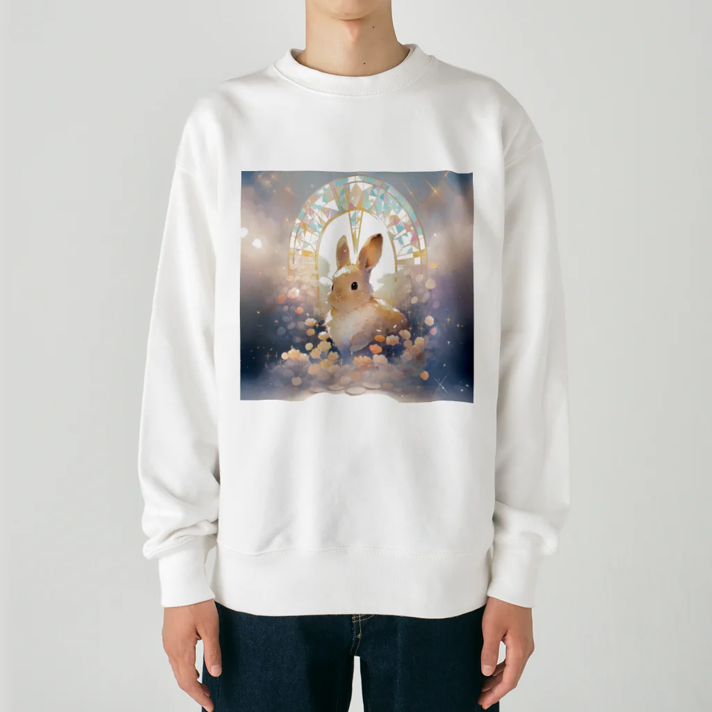 はなうさまほのうさぎとステンドグラス｡.:*･ﾟ Heavyweight Crew Neck Sweatshirt