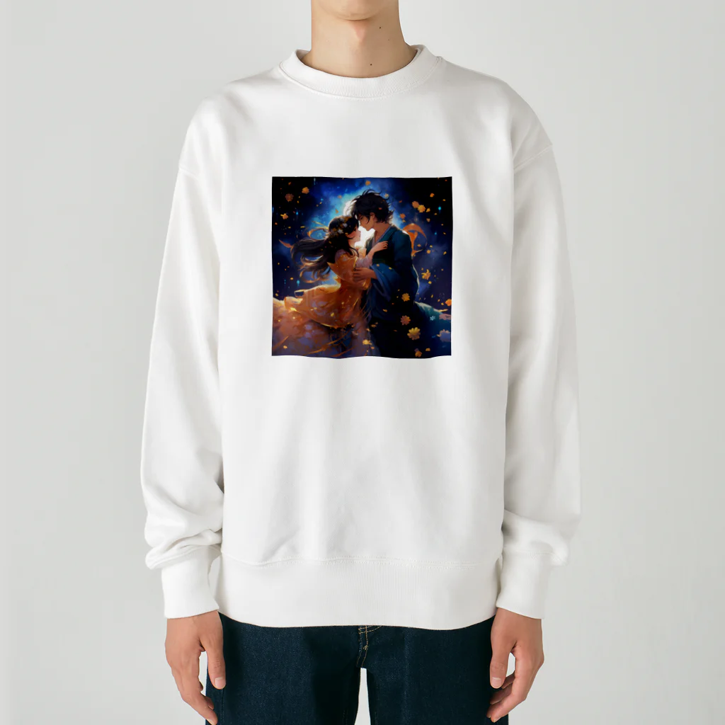 AQUAMETAVERSEの七夕の夜彦星と織り姫　なでしこ1478 Heavyweight Crew Neck Sweatshirt