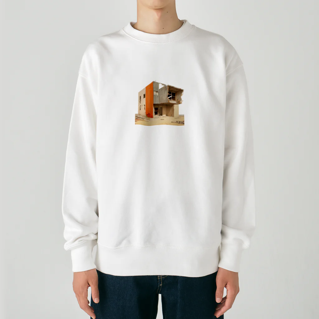 Buildingsの廃墟 3 Heavyweight Crew Neck Sweatshirt