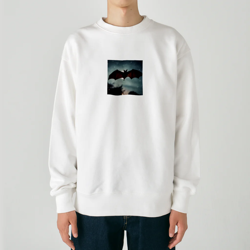 namuhatimanの空を飛ぶコウモリ Heavyweight Crew Neck Sweatshirt