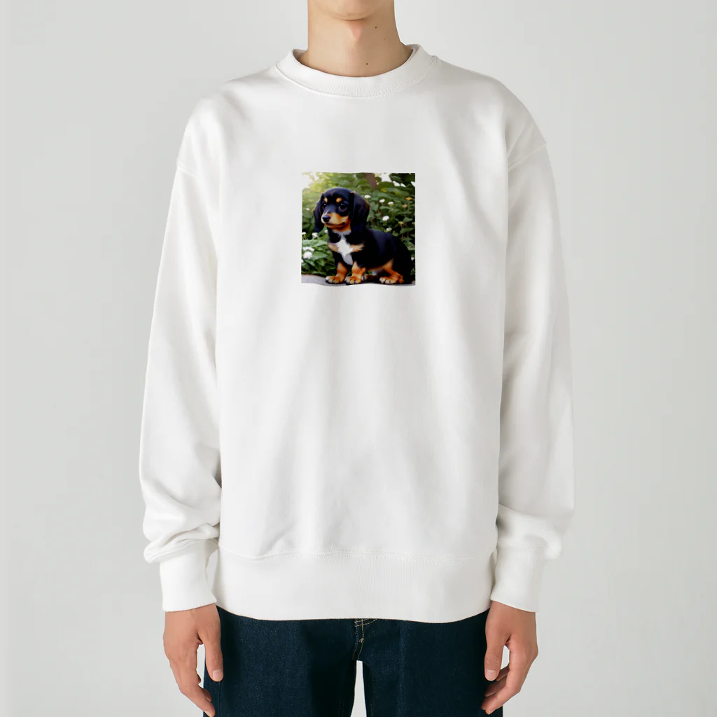 IROTOPIA🐾のダックスフントのリアムくん Heavyweight Crew Neck Sweatshirt