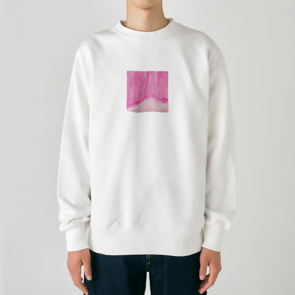 ピンク系水彩画の水彩 ベビーピンク Heavyweight Crew Neck Sweatshirt