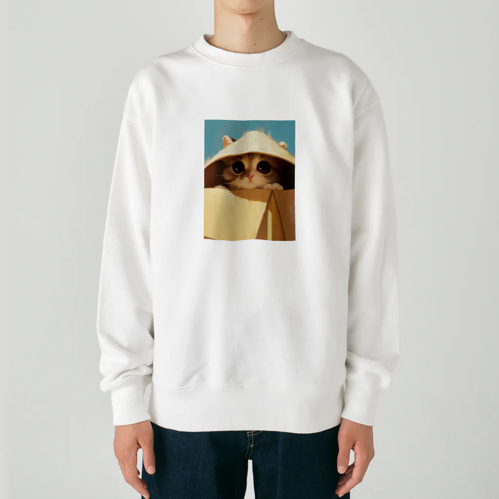 AQUAMETAVERSEの箱からのぞいている子猫　ラフルール　1859 Heavyweight Crew Neck Sweatshirt