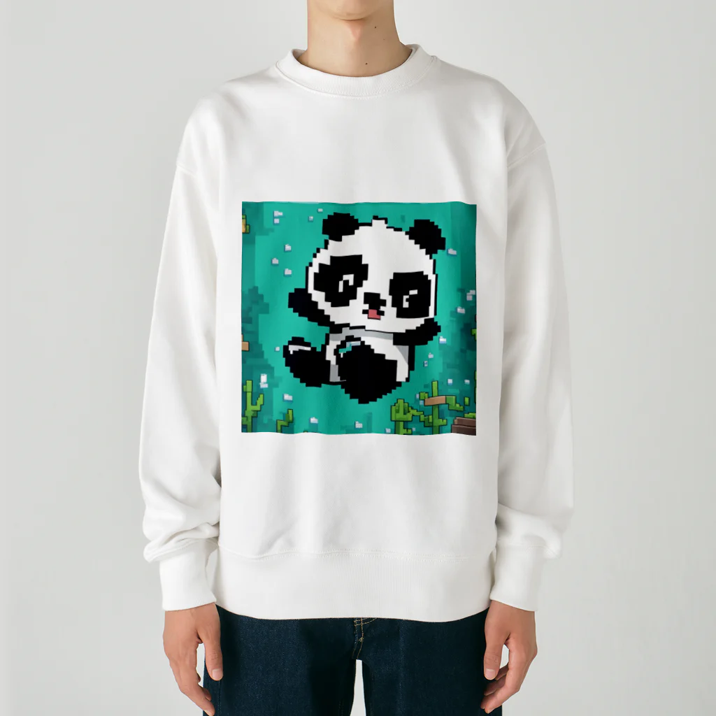 Smile Pop Artの水中パンダ Heavyweight Crew Neck Sweatshirt