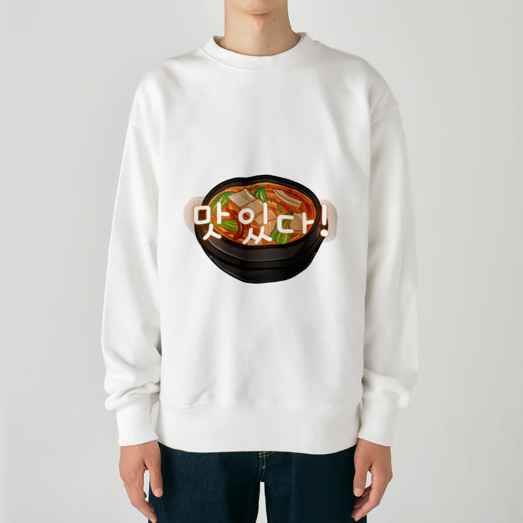 納豆ごはんの韓国料理　맛있다! Heavyweight Crew Neck Sweatshirt