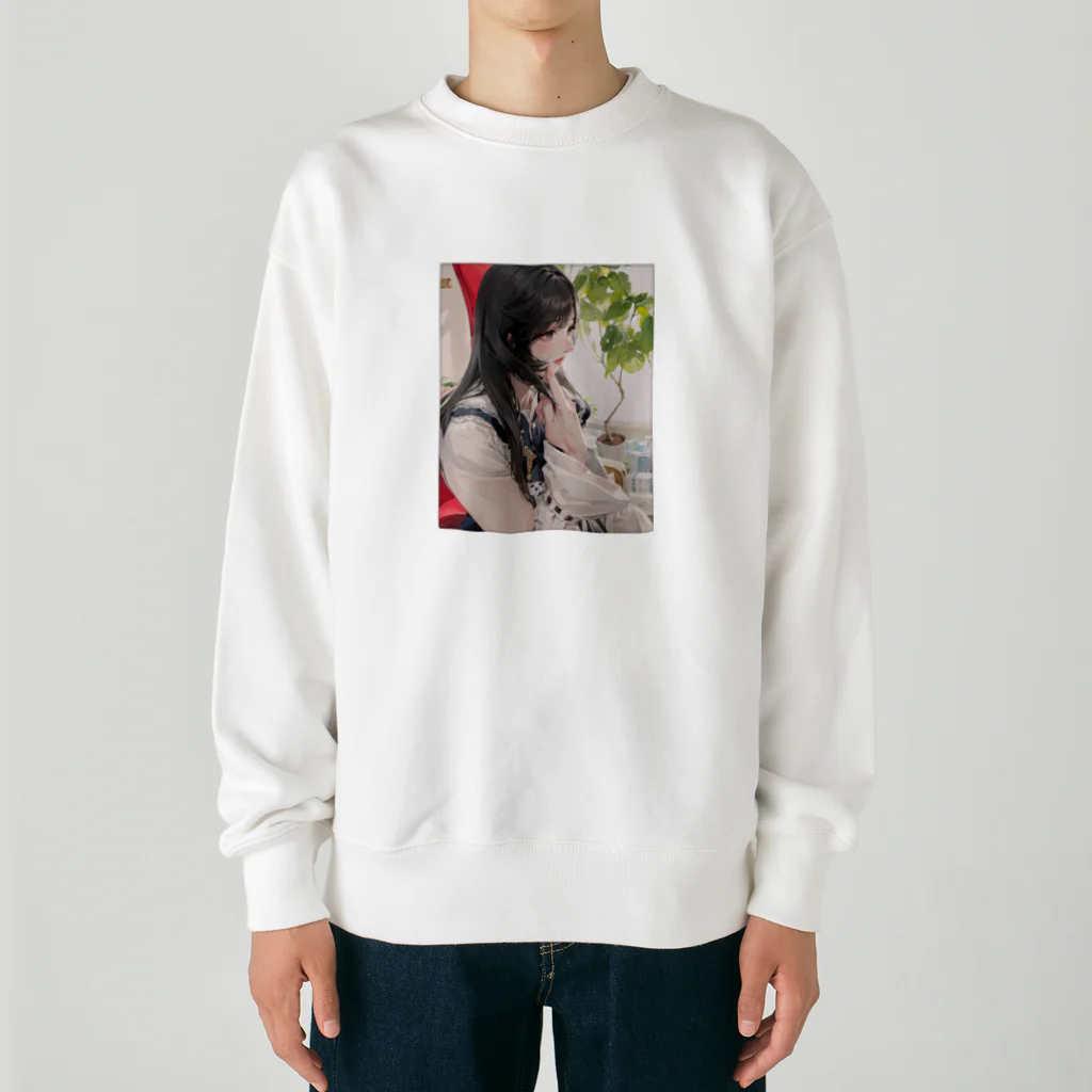 nekozou1986の美少女シリーズ”なごみ” Heavyweight Crew Neck Sweatshirt