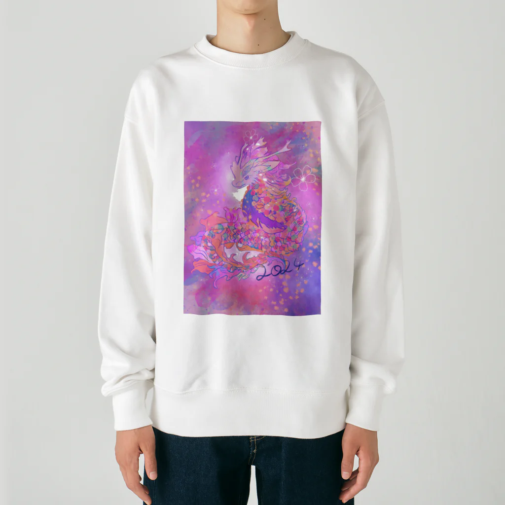 𝙥𝙤𝙬𝙖𝙧𝙮の魔法のピンクドラゴン🐉🩷✨ Heavyweight Crew Neck Sweatshirt