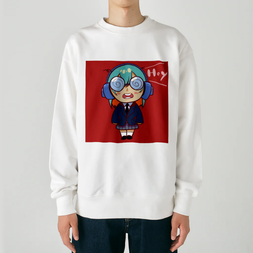 びびのよく見ると目が回りそうな女の子 Heavyweight Crew Neck Sweatshirt