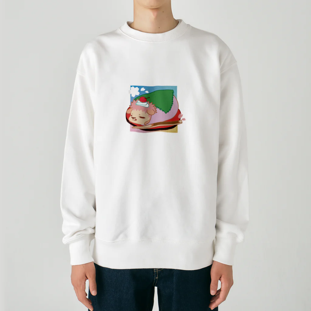 さちあきのおみせの季節のさくら餅ハリネズミ Heavyweight Crew Neck Sweatshirt