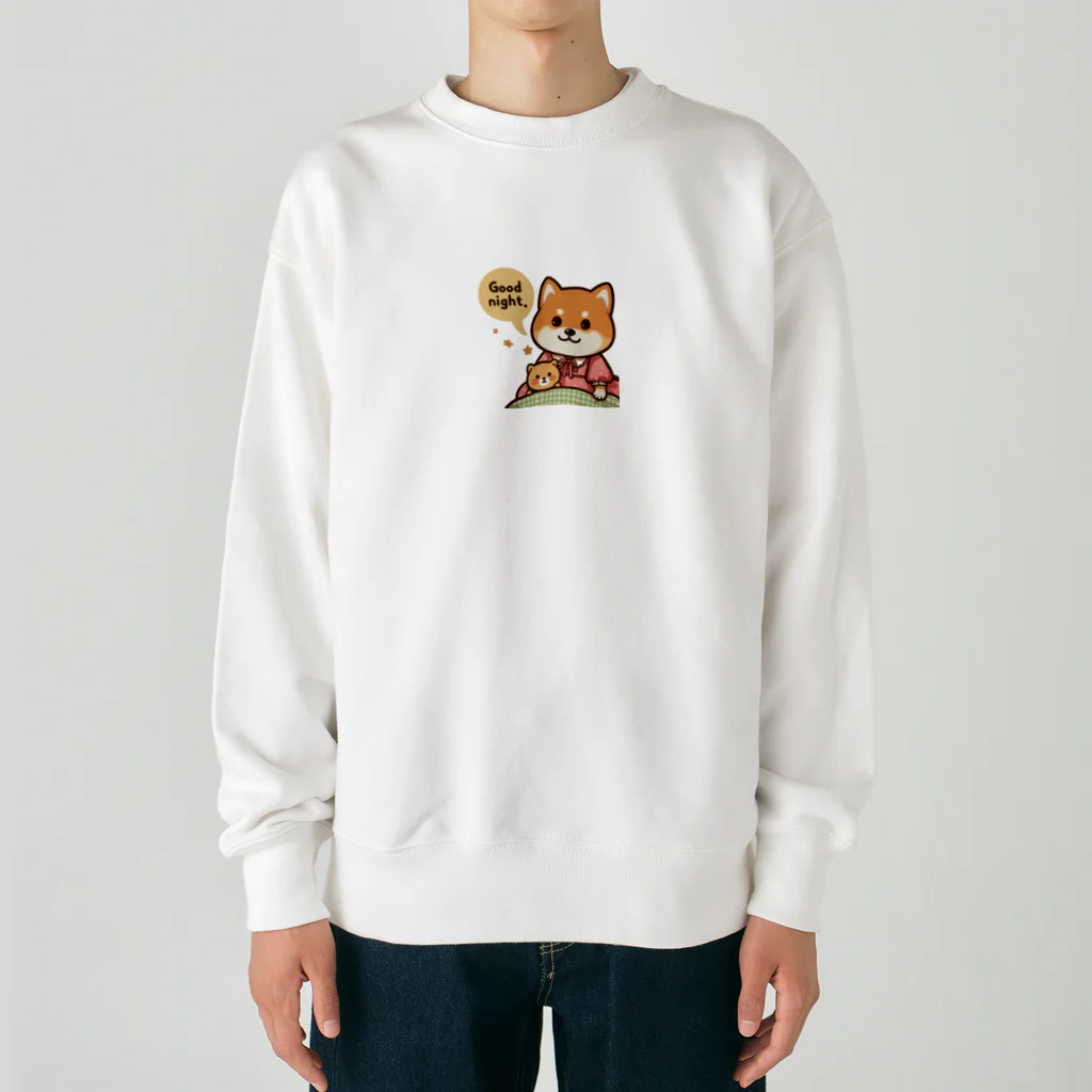 メアリーの今夜は可愛い柴犬スタンプで癒しの時間 Heavyweight Crew Neck Sweatshirt