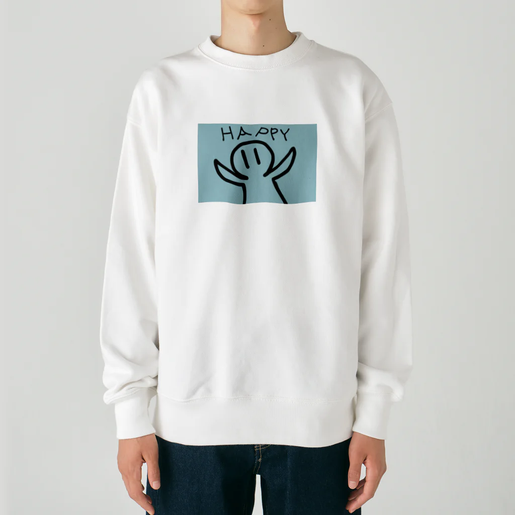 納豆ごはんのHAPPYなコンセント君（水色） Heavyweight Crew Neck Sweatshirt